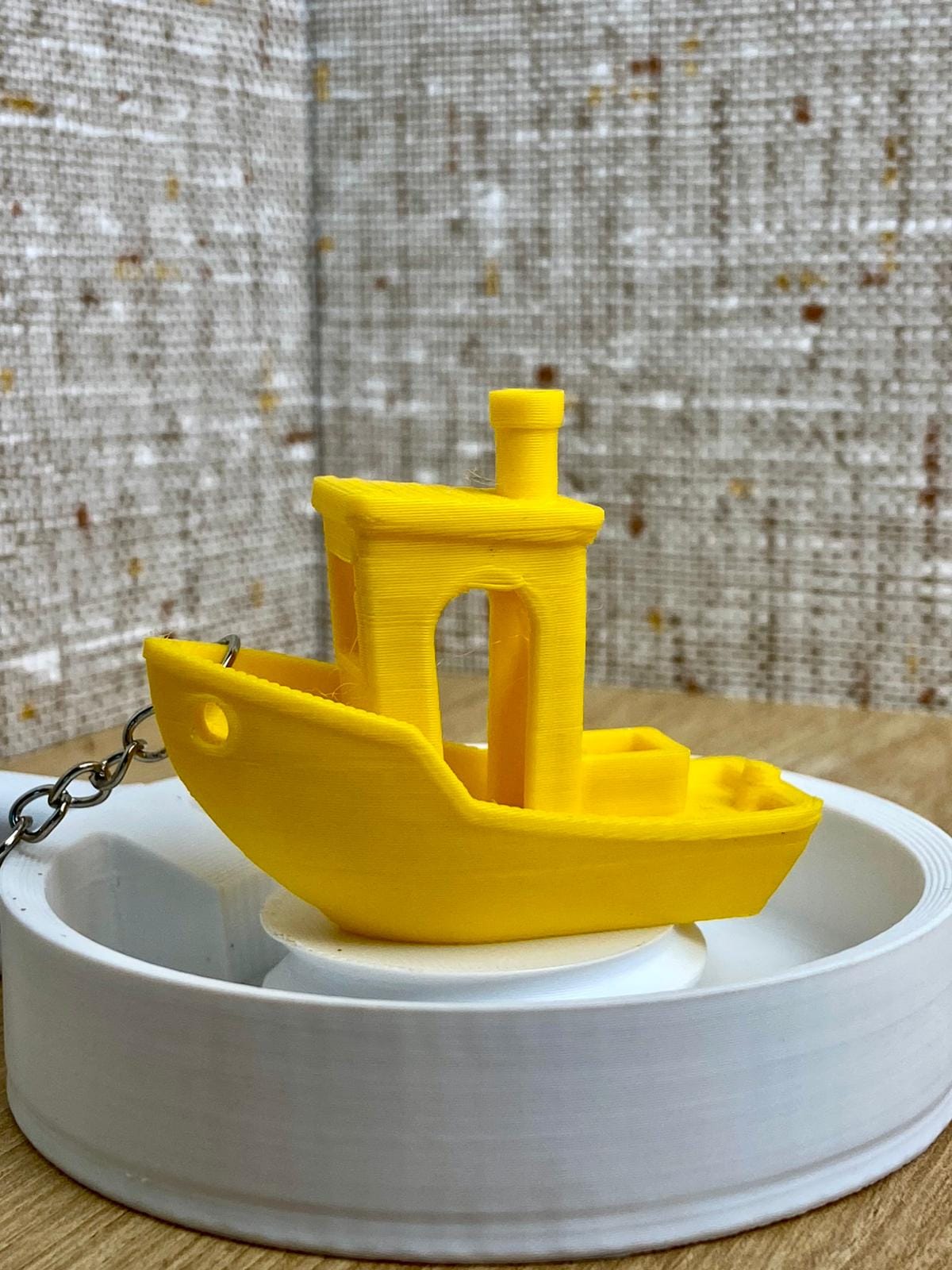 Sarı 3D baskı tekne anahtarlık