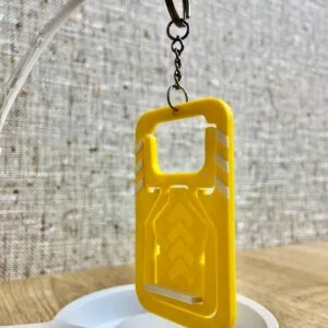 Sarı anahtarlık, telefon tutacağı.