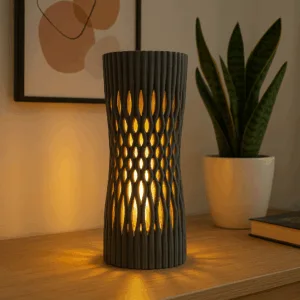 3D Baskı Örgü Desenli Lamba – Modern Dekoratif LED Aydınlatma