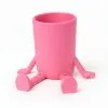 3D Baskı Oturan Obje – Pembe Dekoratif Saksı ve Kalemlik